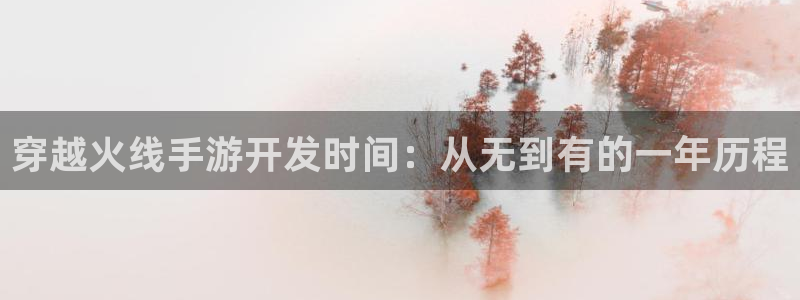 摩根娱乐挂机项目有哪些：穿越火线手游开发时间：从无到有的一年