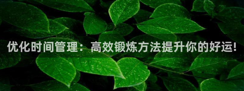 球客岛：优化时间管理：高效锻炼方法提升你的好运!